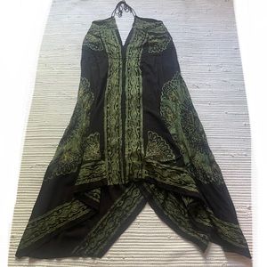 Bohemian Artist Made Soft Batik Paisley Sleeveless Tank Handkerchief Hem Dress